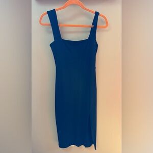 Publik: Elegant BLACK Sleeveless Tank Dress With Side Slit: size Medium